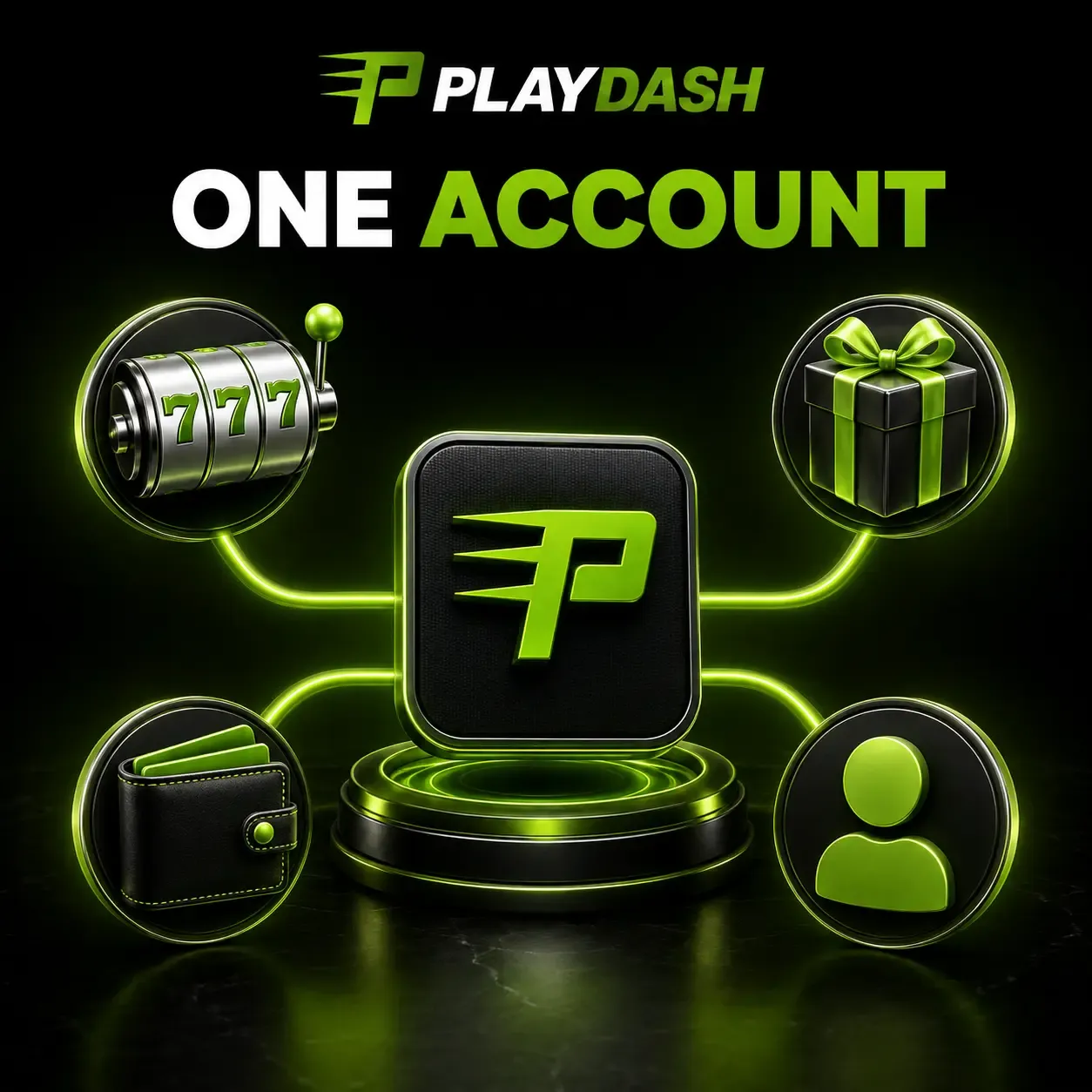 一个 PLAYDASH 账户连接老虎机、优惠、钱包和玩家资料
